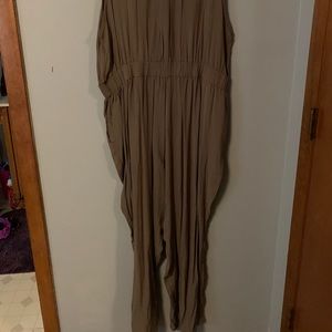 Olive Utility Sleeveless Jumpsuit By charlotte russe